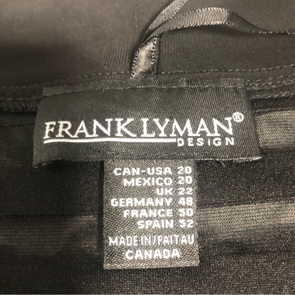 Frank Lyman Black & Gold Ruffle Open Front Cardigan, size 20 - Picture 8 of 11